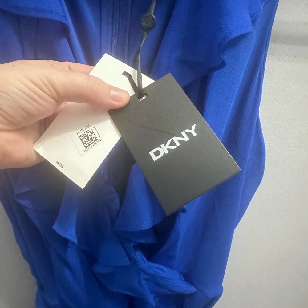 🔥NWT🔥 DKNY Royal Blue Sleeveless Dress - Picture 4 of 6